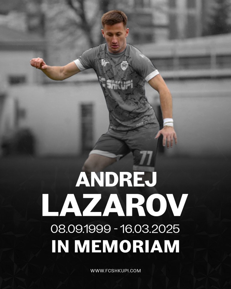 In Memoriam: Andrej Lazarov, soccer player.