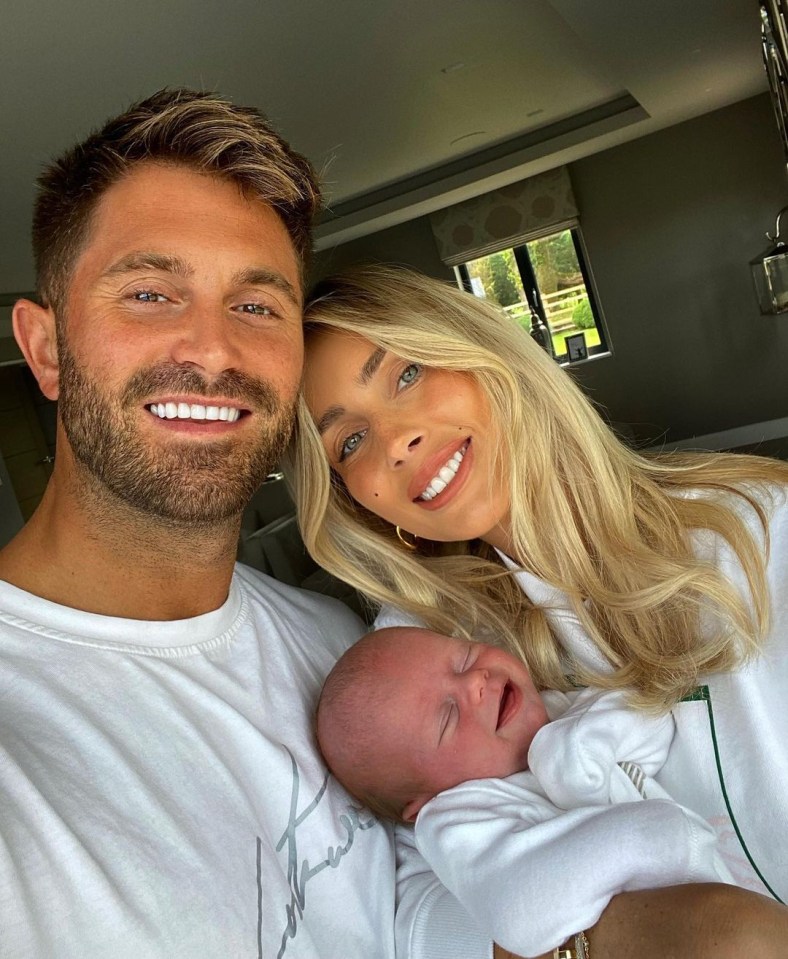 Danielle Fogarty and Ross Worswick with their newborn baby.