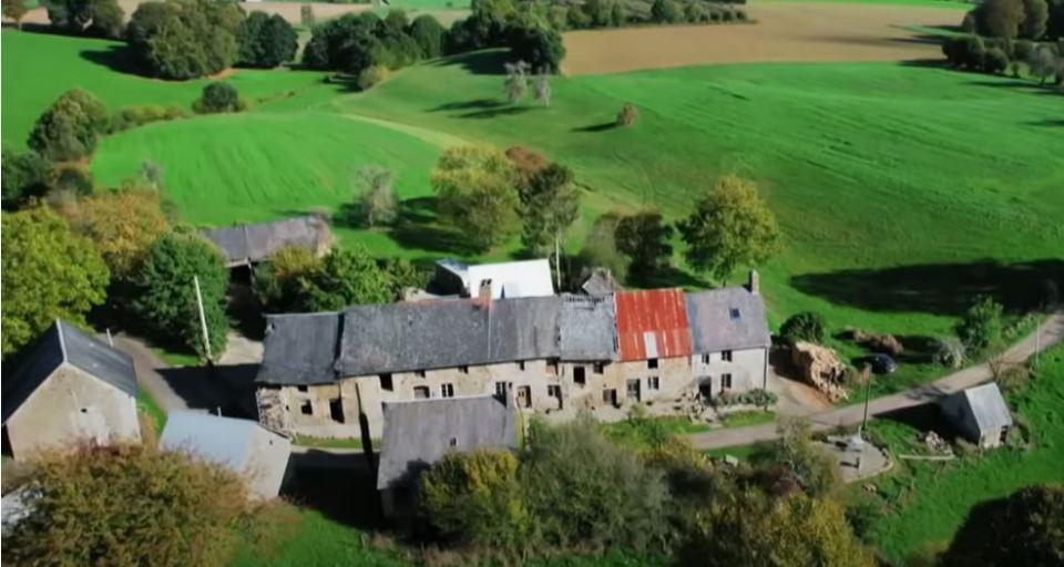 Aerial view of a 200-year-old French village.