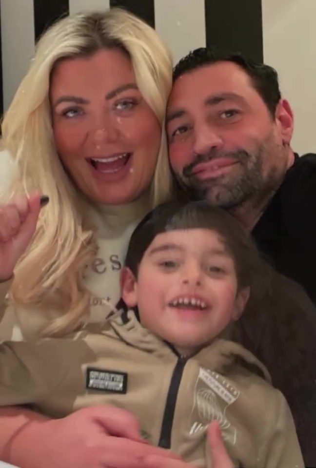 Gemma Collins, Rami Hawesh, and their stepson in a family photo.