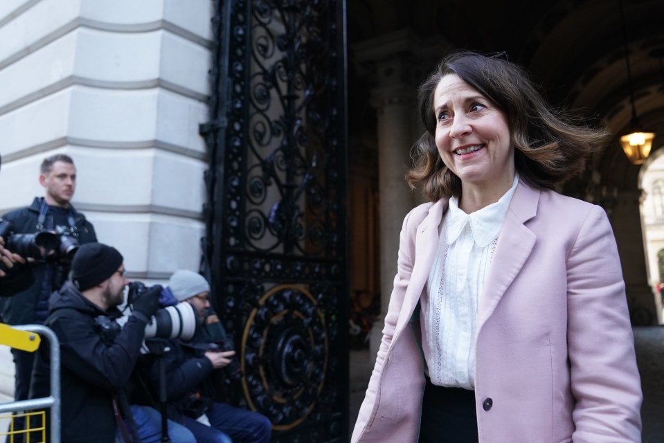 Liz Kendall, Work and Pensions Secretary, arriving at Downing Street for a Cabinet meeting.