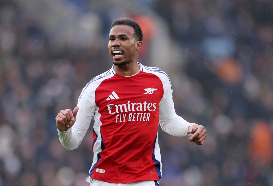 Gabriel Magalhaes of Arsenal during a Premier League match.