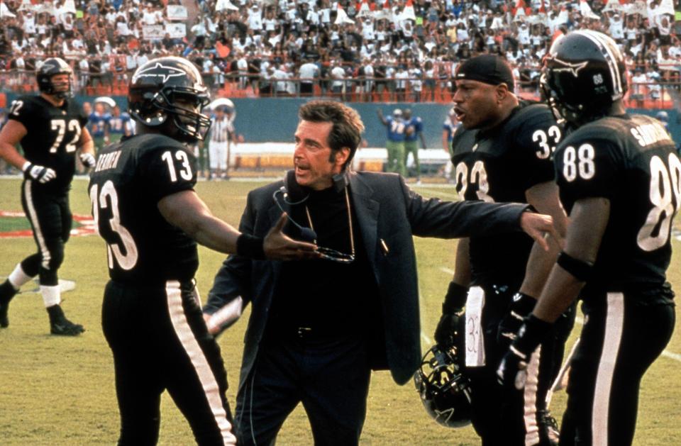 Al Pacino coaching football players in *Any Given Sunday*.