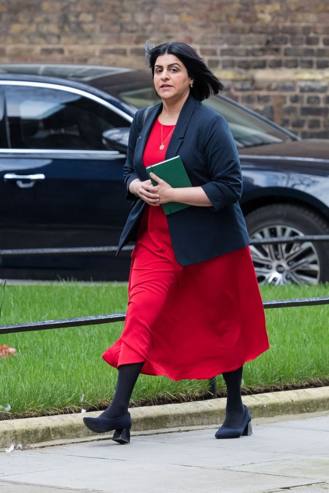 Shabana Mahmood, Secretary of State for Justice, walking to a cabinet meeting.