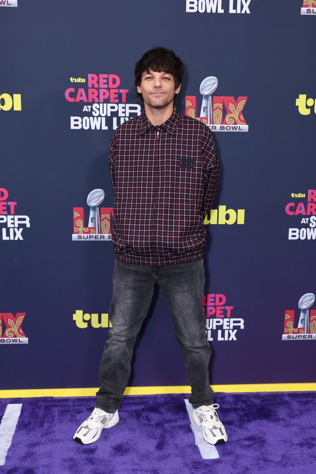 Louis Tomlinson at the Tubi Red Carpet at Super Bowl LIX.