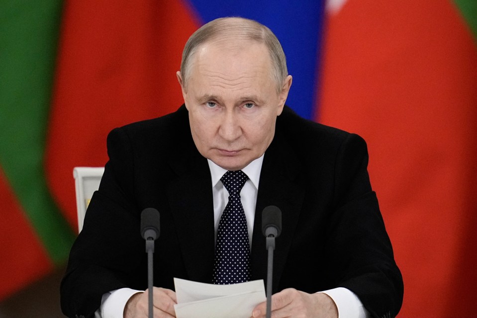 Vladimir Putin at a press conference.