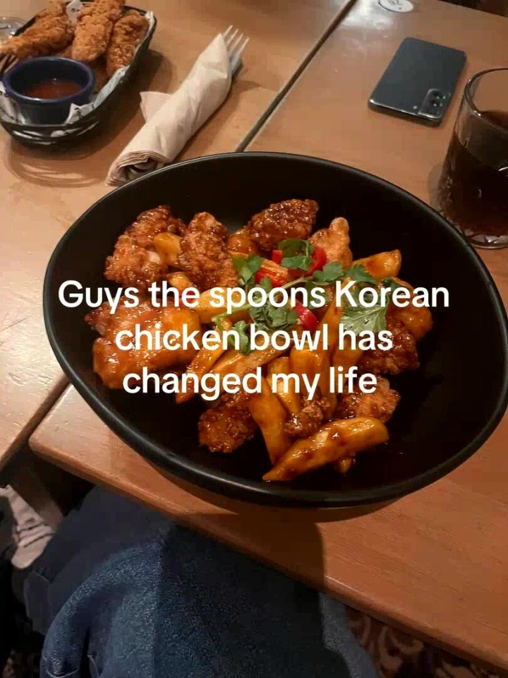 Wetherspoon's Korean chicken bowl.